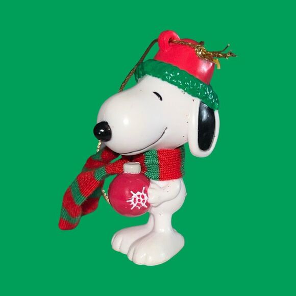 Vintage Peanuts Snoopy Christmas Ornament w/Cloth Scarf B1 - Picture 5 of 5